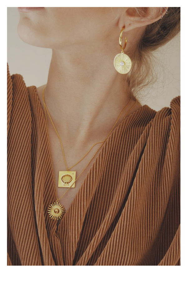 Vayu Shell Necklace - 14k Plated Brass Vayu Shell Necklace - 14k Plated Brass