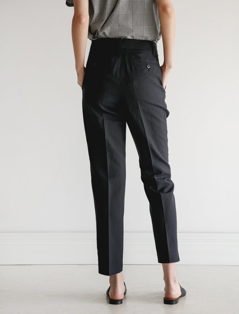 パンツ MARGARET HOWELL / SOFT WOOL LINEN pants Margaret Howell Midi Waist Crop Wool Linen Trousers - Navy
