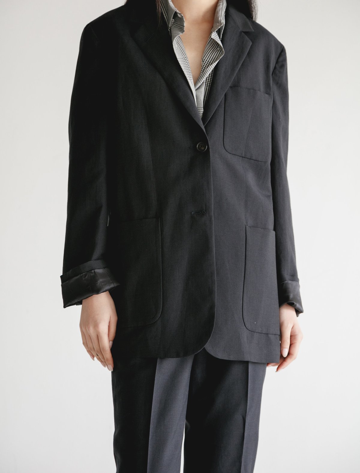ジャケット・アウター MARGARET HOWELL / linen tailored jacket Margaret Howell Shirt Cuff Blazer Compact Linen Twill Kelp