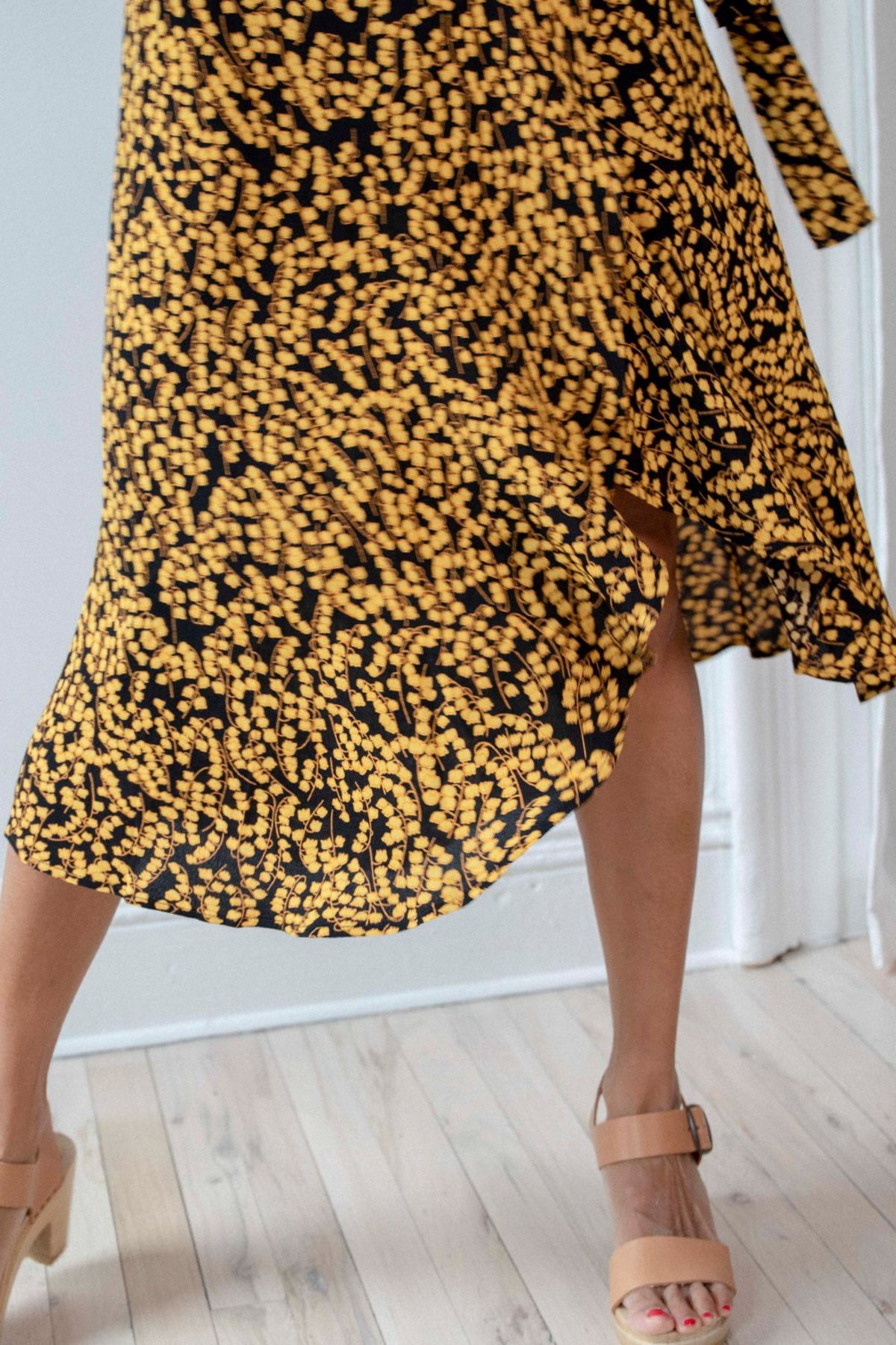 Ganni Crepe Wrap Dress Black Garmentory