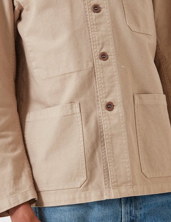 Vetra French Workwear Jacket 5-Short (Dungaree Wash Twill) - Chalk Beige Vetra French Workwear Jacket 5-Short (Dungaree Wash Twill) - Chalk Beige