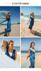 SIZ BUSHY DRESS - Petrol Blue - Thumbnail 2