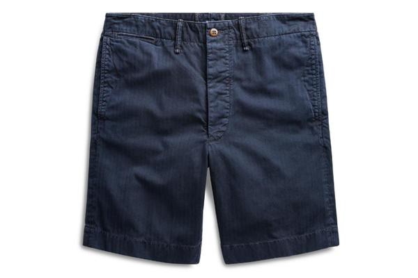 RRL Cotton Officer's Chino Short - blue | Garmentory