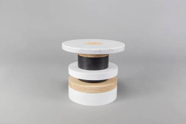 Souda Wood and Marble Pedestal (Tall) Souda Wood and Marble Pedestal (Tall)