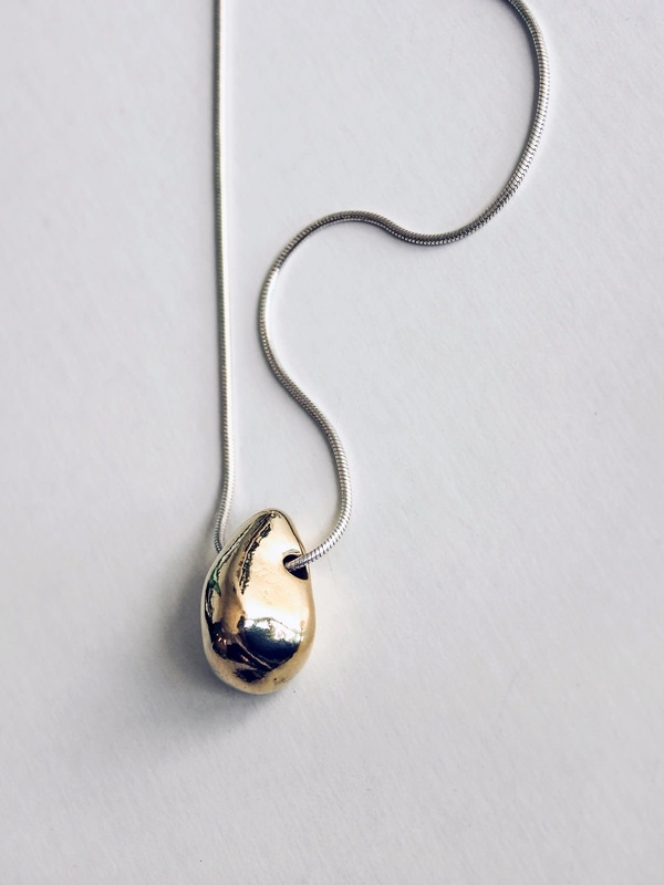 LLY Atelier Large Bean Necklace - Brass/Sterling Silver LLY Atelier Large Bean Necklace - Brass/Sterling Silver