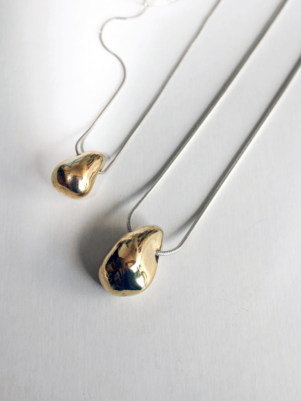 LLY Atelier Large Bean Necklace - Brass/Sterling Silver LLY Atelier Large Bean Necklace - Brass/Sterling Silver