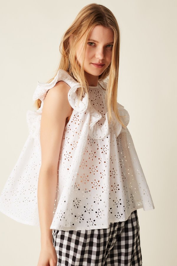 Manoush Brigitte Top - Blanc Manoush Brigitte Top - Blanc