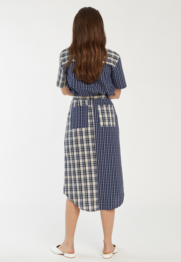 ROCKET X LUNCH Block Shirt - Navy Check ROCKET X LUNCH Block Shirt - Navy Check