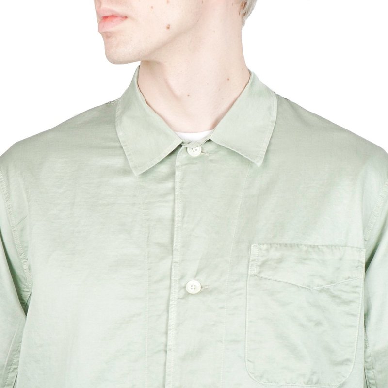 Our Legacy Cotton Silk Cuffed Box Shirt - Pistachio | Garmentory