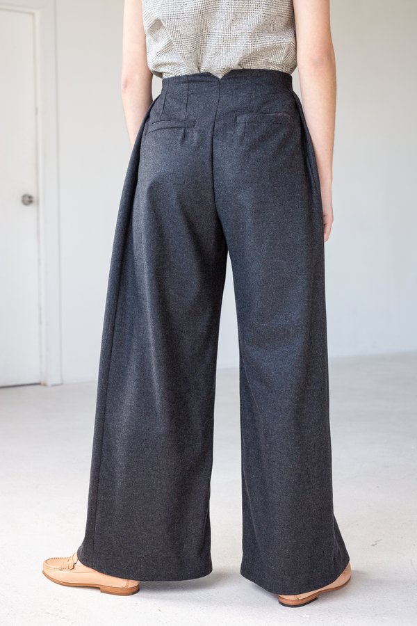 Lois Hazel Pleat Pant - Charcoal Lois Hazel Pleat Pant - Charcoal