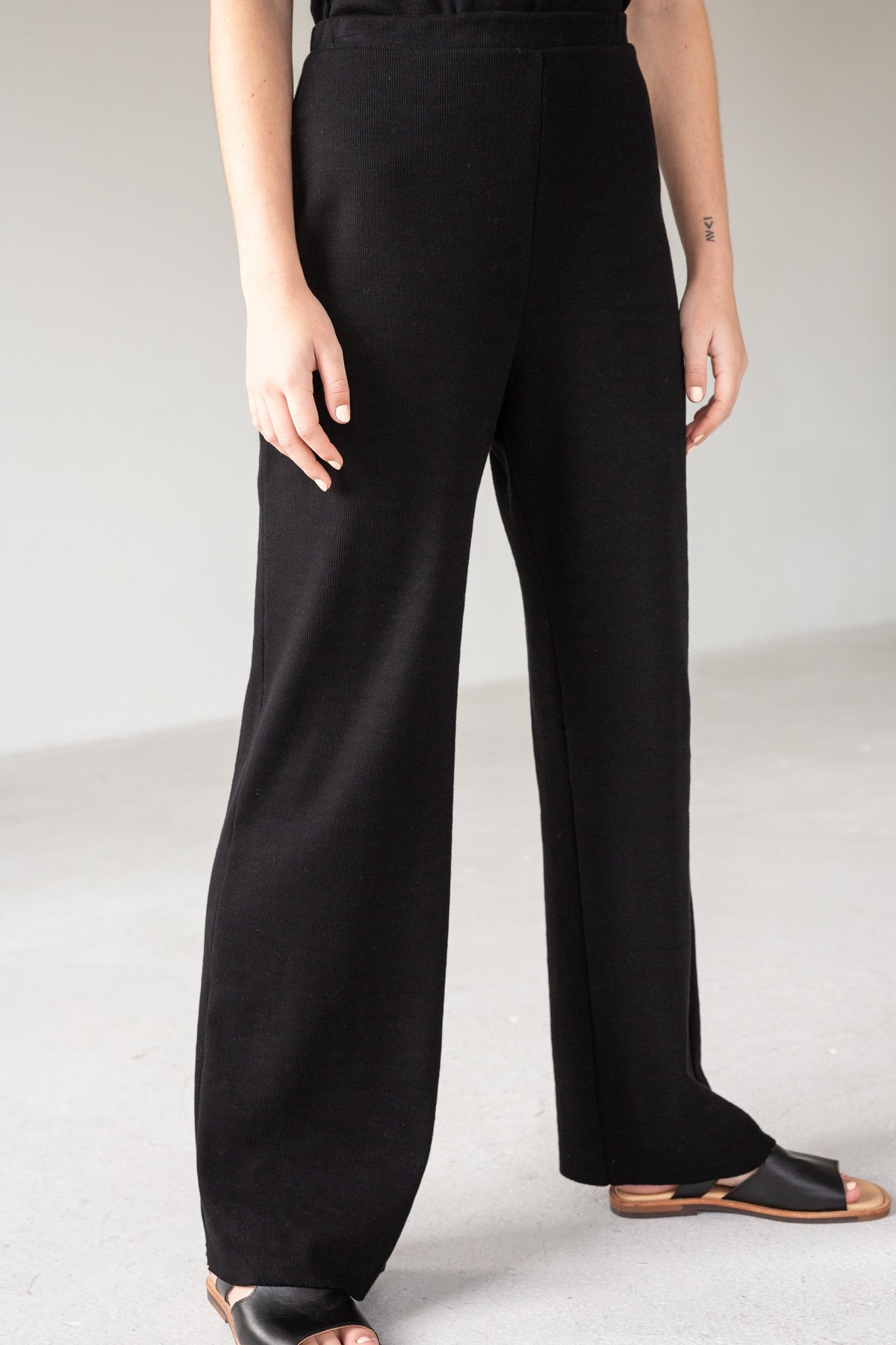 Lois Hazel Rib Pant - Black - Image 1 of 4