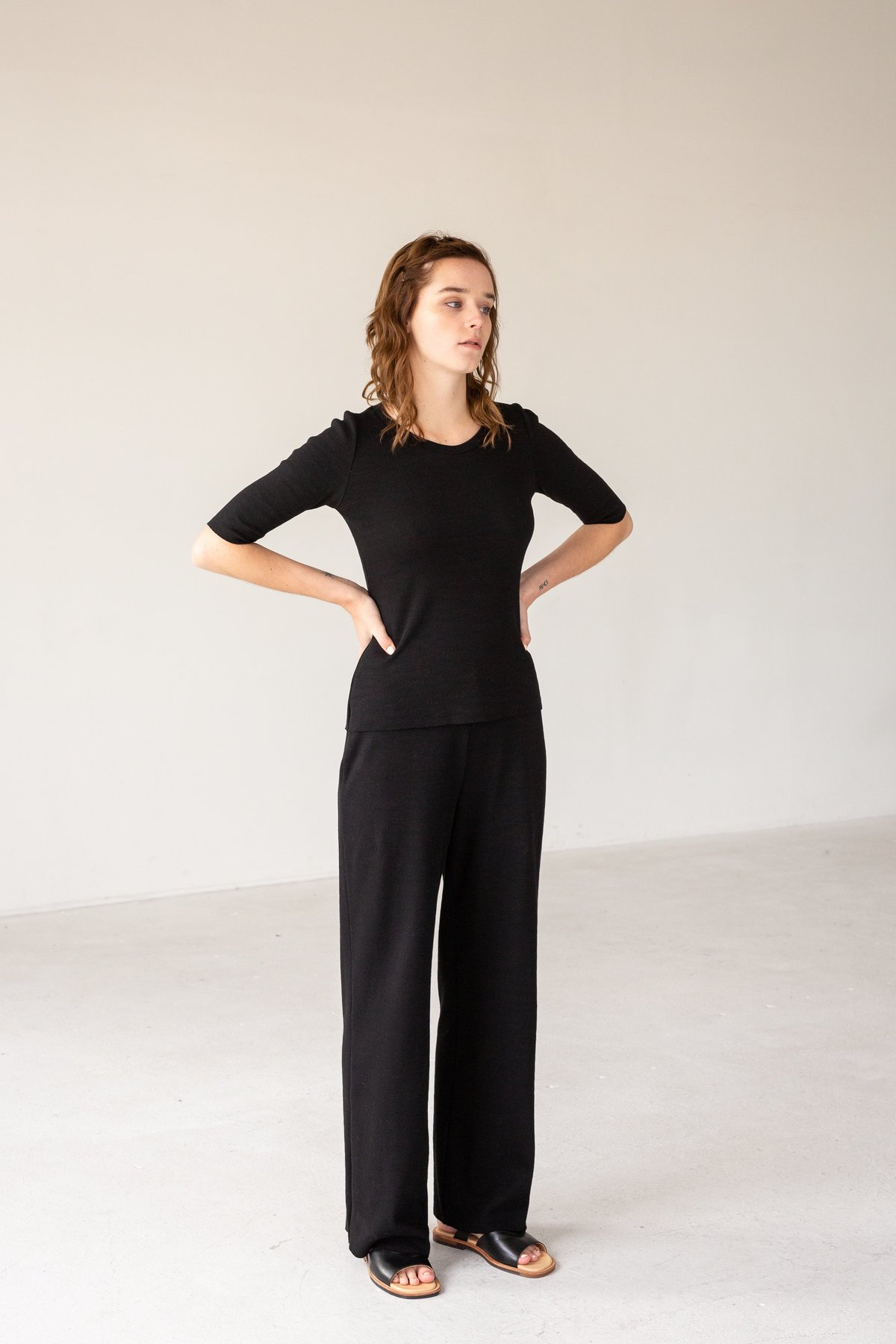 Lois Hazel Rib Pant - Black - Image 2 of 4