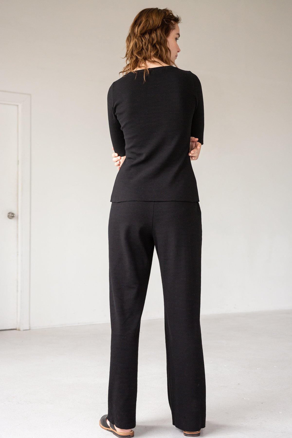 Lois Hazel Rib Pant - Black - Image 3 of 4