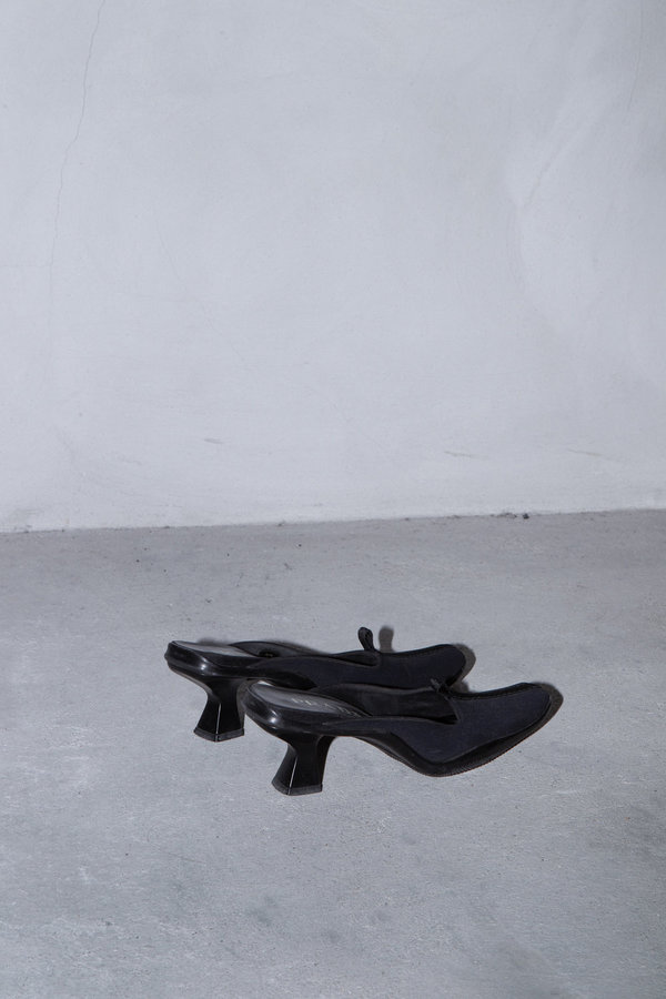 Vintage PRADA NYLON MULES - BLACK | Garmentory