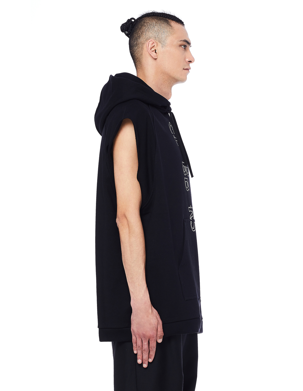 Raf Simons Cotton Sleeveless Hoodie - Black | Garmentory