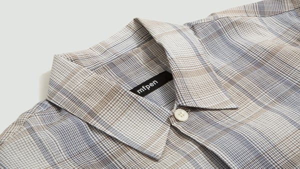 Mfpen Pocket Shirt - Light Brown Checked Mfpen Pocket Shirt - Light Brown Checked