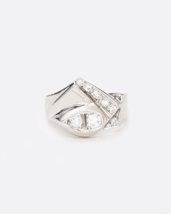 Love Adorned Vintage Geometric Diamond Ring - White Gold Love Adorned Vintage Geometric Diamond Ring - White Gold