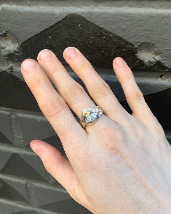 Love Adorned Vintage Geometric Diamond Ring - White Gold Love Adorned Vintage Geometric Diamond Ring - White Gold