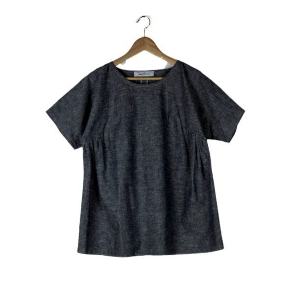 Devlyn Van Loon Gathered Tee - Denim Blue Devlyn Van Loon Gathered Tee - Denim Blue