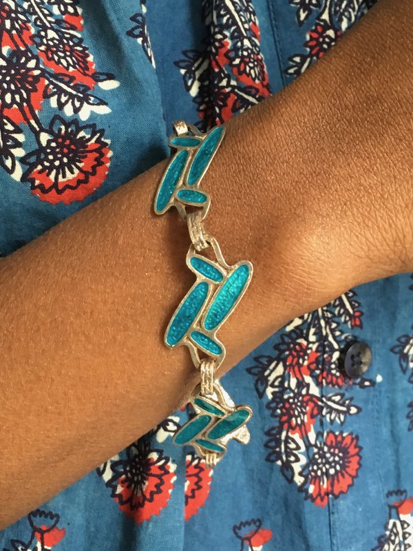 KC Vintage Silver And Enamel Bracelet KC Vintage Silver And Enamel Bracelet