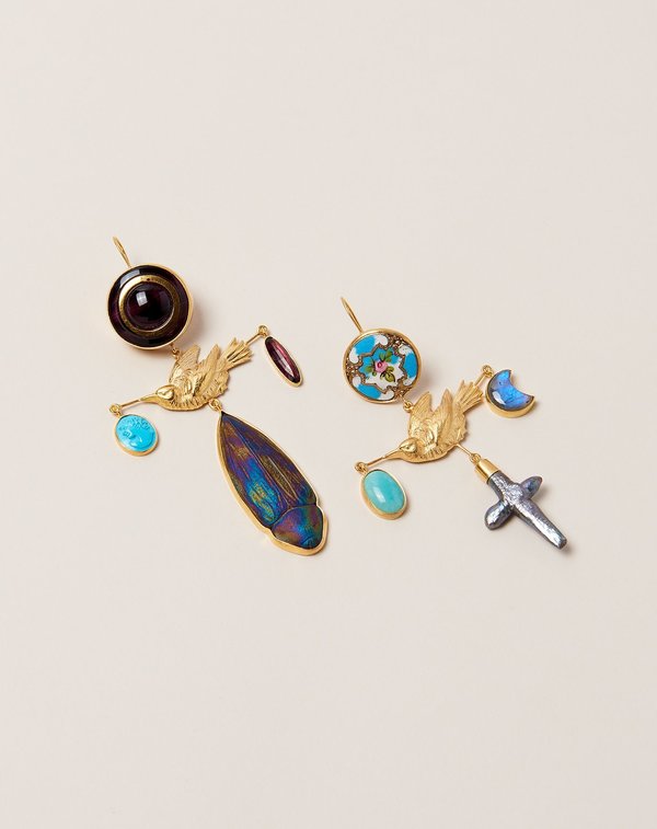 Grainne Morton Bird Cross Drop Earrings Grainne Morton Bird Cross Drop Earrings