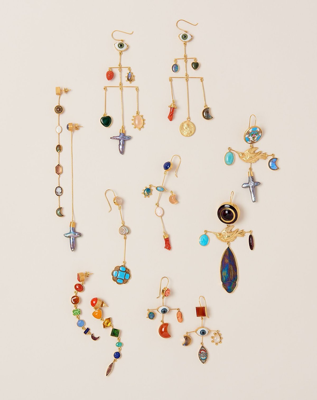 Bird Cross Drop Earrings - Image 6 of 6