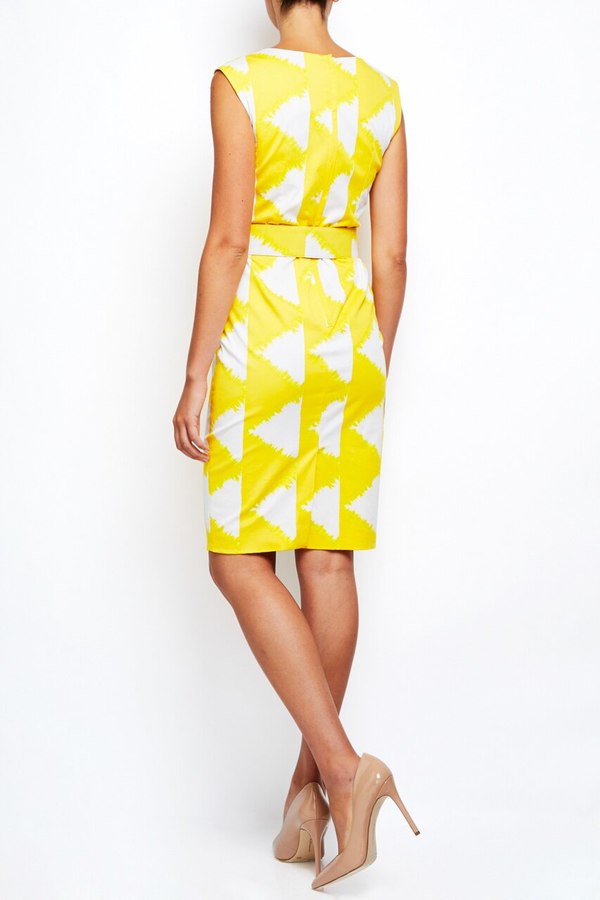 Samantha Sung fitted cotton shift dress - yellow Samantha Sung fitted cotton shift dress - yellow