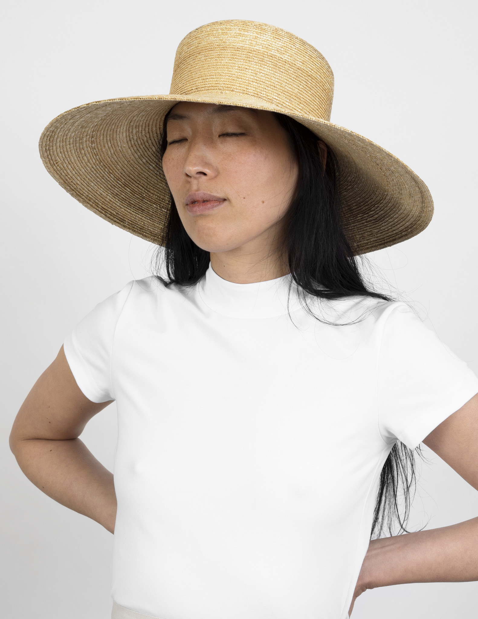 Clyde Straw Wide Brim Flat Top Hat Garmentory