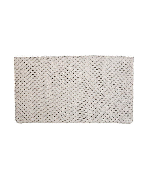 Clare V. Cream Cut Out Leather Foldover Clutch Clare V. Cream Cut Out Leather Foldover Clutch