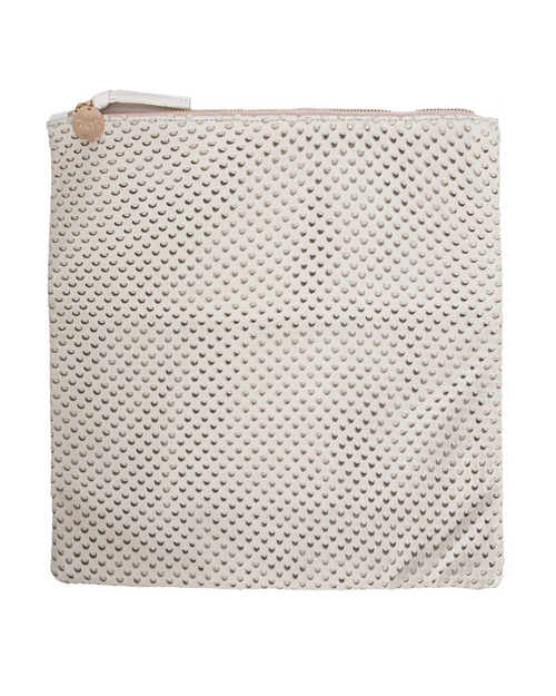 Clare V. Cream Cut Out Leather Foldover Clutch Clare V. Cream Cut Out Leather Foldover Clutch
