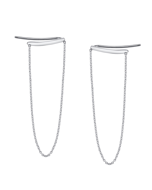 Gabriela Artigas Draping Chain Staple Earrings in 14K White Gold Gabriela Artigas Draping Chain Staple Earrings in 14K White Gold