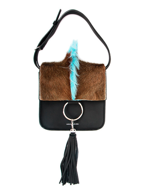 Brother Vellies Springbok and Leather Palma Bag in Black and Blue Brother Vellies Springbok and Leather Palma Bag in Black and Blue