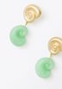Leigh Miller Nautilus Double Drop Earring - Gold plated/Sea glass - Thumbnail 2