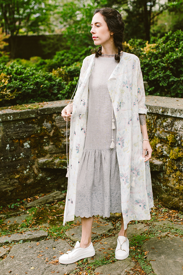 sachin and babi light blue dress Eka Linen Drop waist Dress