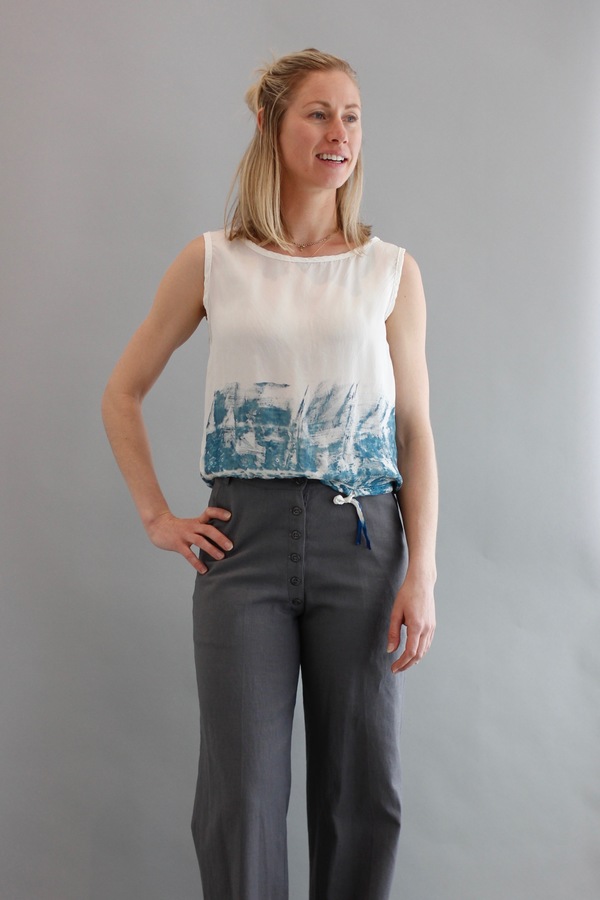Hazel Brown Cyanotype Blouse Hazel Brown Cyanotype Blouse