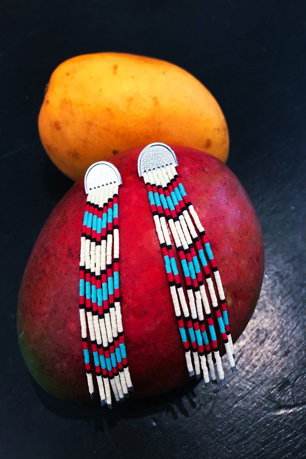 Suga Earring No. 018 - Red/Turquoise Suga Earring No. 018 - Red/Turquoise