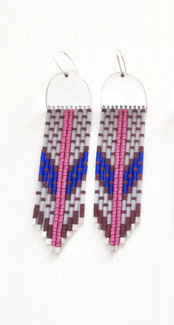 Suga Earring No. 043 - Pink Stripe Suga Earring No. 043 - Pink Stripe