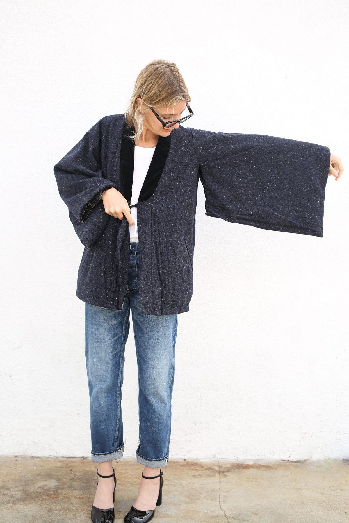 Visvim Kimono Souvenir Coat - Navy | Garmentory