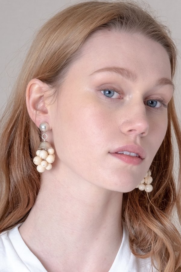 Another Feather CLUSTER EARRINGS - Off White Another Feather CLUSTER EARRINGS - Off White