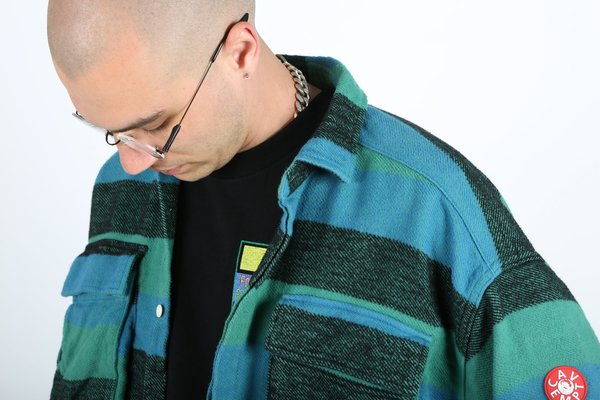 トップス C.E CAVEMPT FLANNEL BIG SHIRT Cav Empt: Men's Flannel Big Shirt (Brown) | DSML E-SHOP