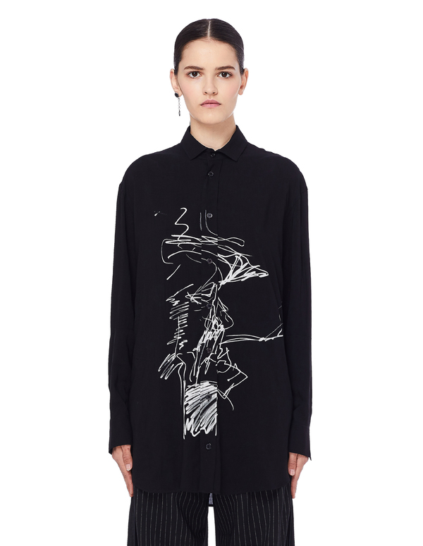 Yohji Yamamoto Printed Shirt - Black | Garmentory