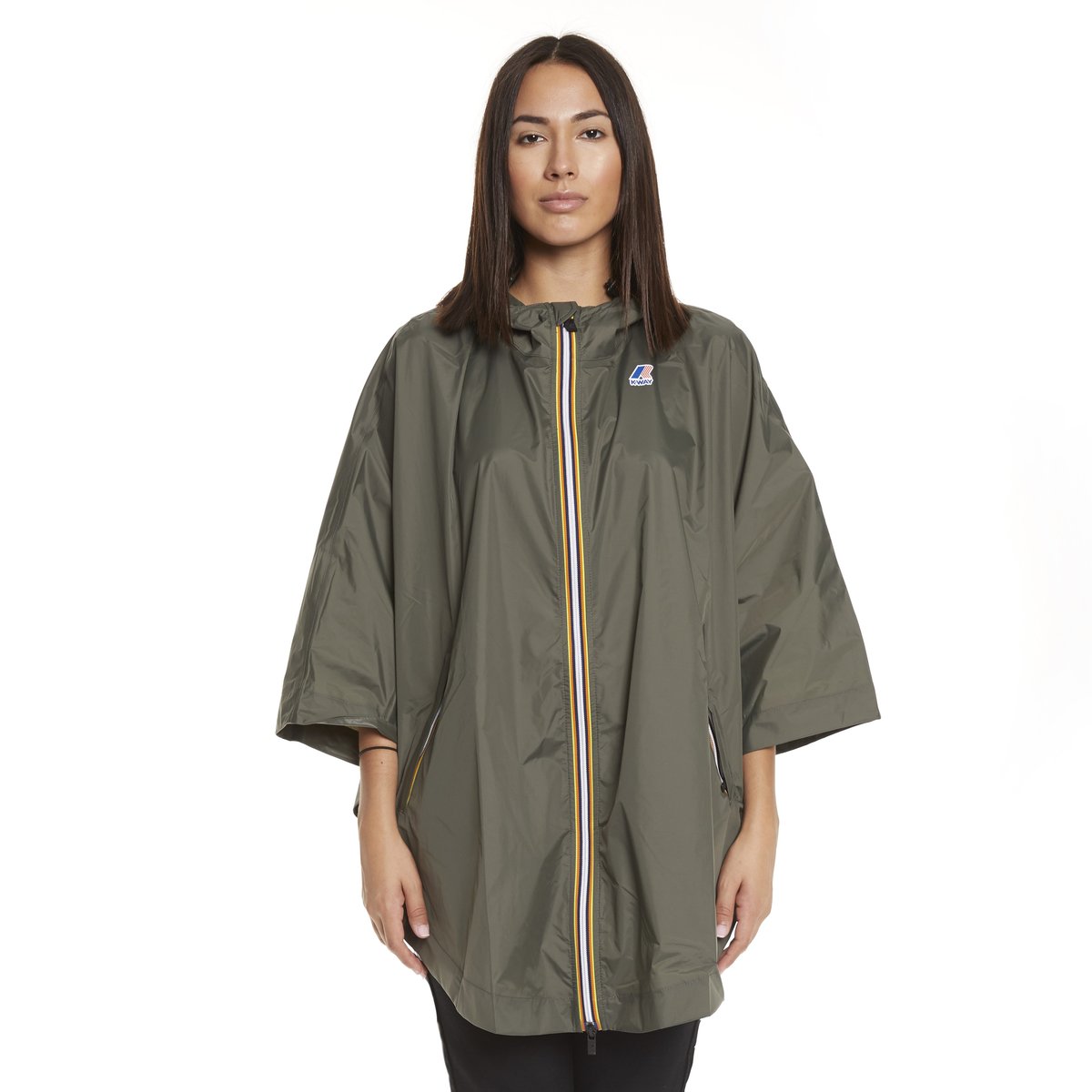 K-Way Le Vrai 3.0 Morgan Full Zip Poncho - Black Torba | Garmentory