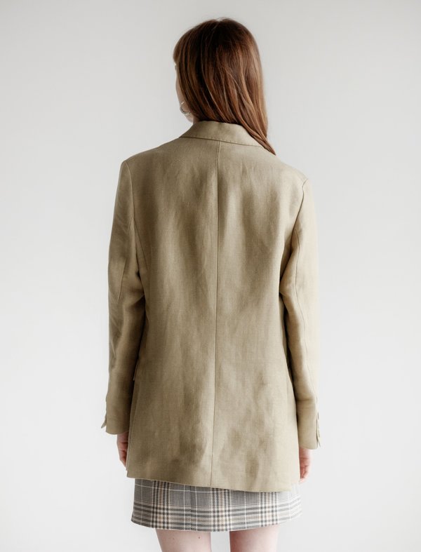Our Legacy Unconstructed DB Blazer - Raw Olive Our Legacy Unconstructed DB Blazer - Raw Olive