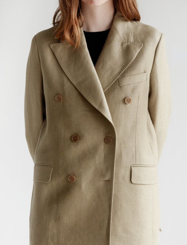 Our Legacy Unconstructed DB Blazer - Raw Olive Our Legacy Unconstructed DB Blazer - Raw Olive