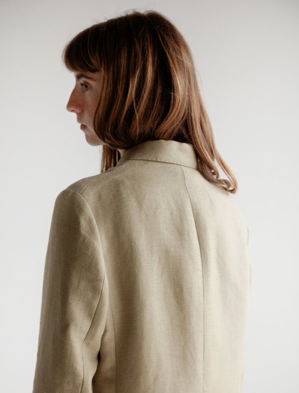 Our Legacy Unconstructed DB Blazer - Raw Olive Our Legacy Unconstructed DB Blazer - Raw Olive