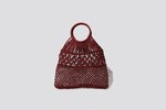 maison bengal Woven Tote - Burgundy - Thumbnail 4