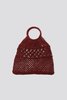 maison bengal Woven Tote - Burgundy - Thumbnail 3