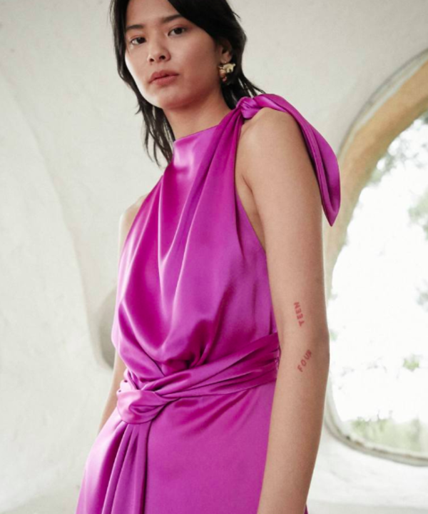 nanushka pink dress NANUSHKA Kalila Rosebud Slip Dress