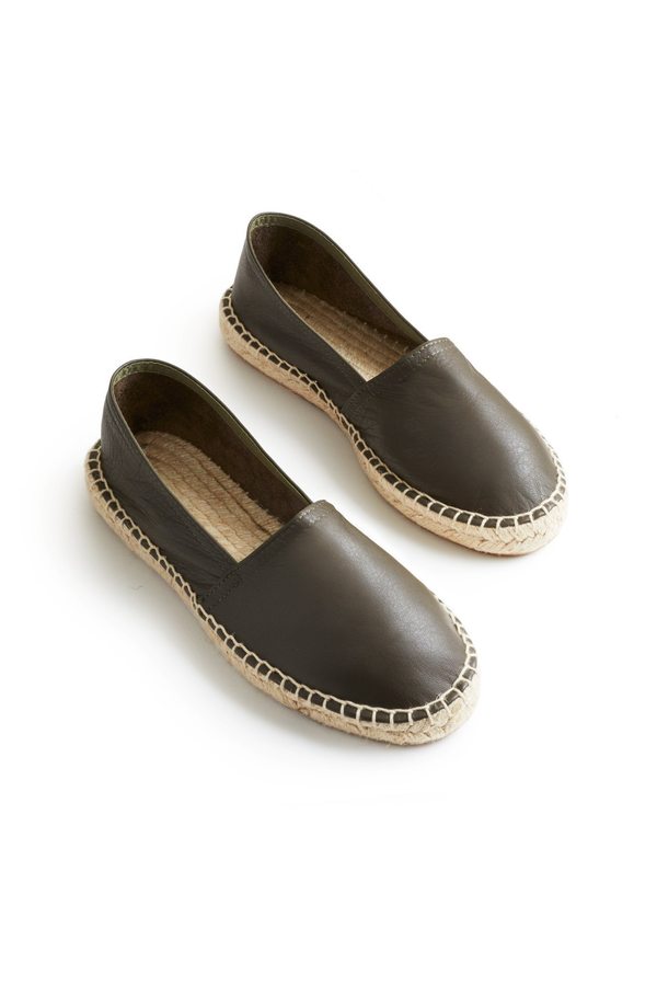 Lisa B. Leather Classic Espadrille - Olive Lisa B. Leather Classic Espadrille - Olive