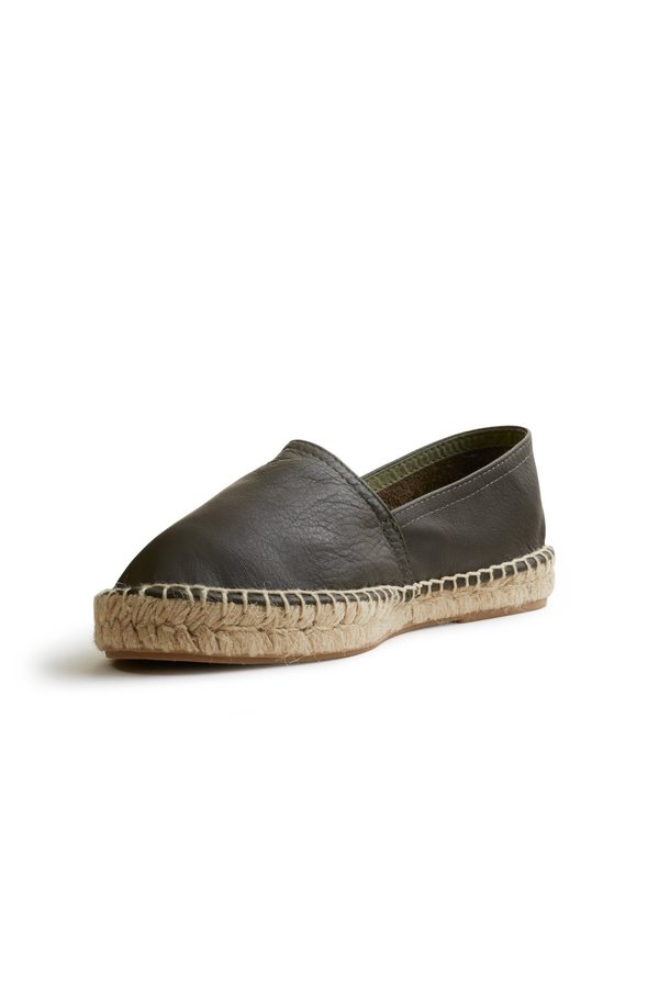 Lisa B. Leather Classic Espadrille - Olive Lisa B. Leather Classic Espadrille - Olive